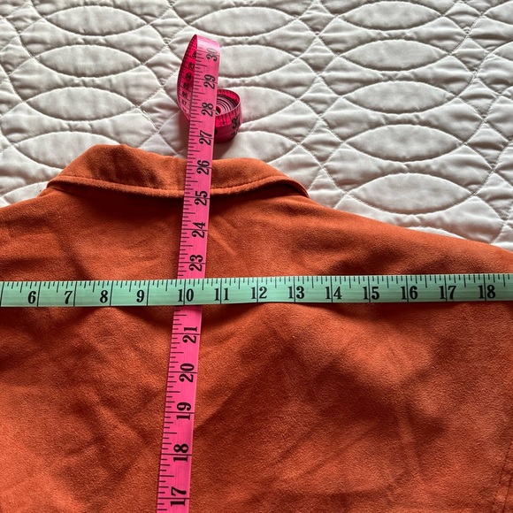 Orange faux suede blazer. - Picture 6 of 8